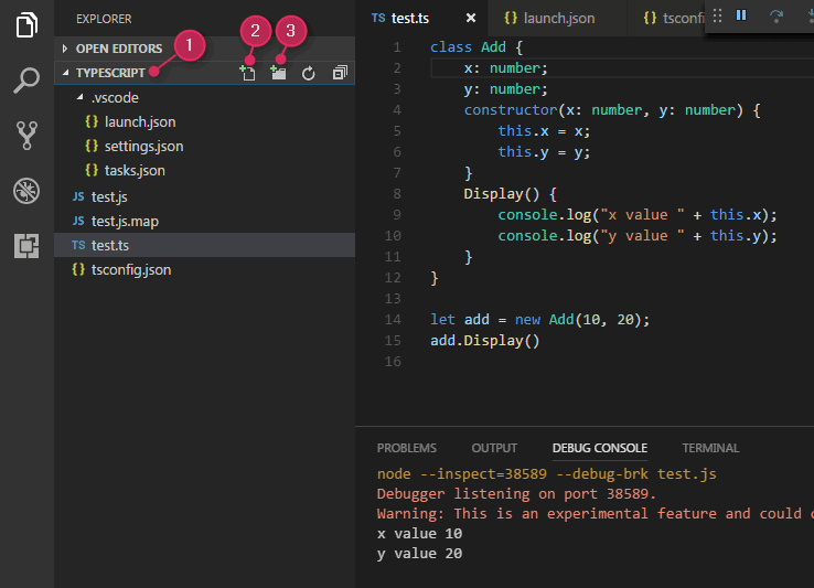 Запустить typescript в visual studio code