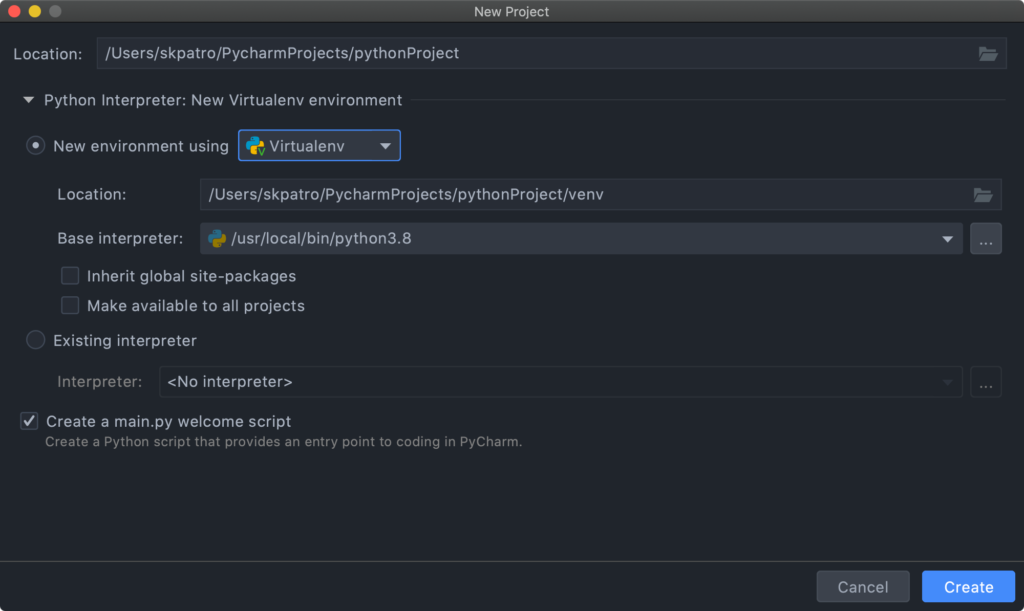 run python program in pycharm for mac